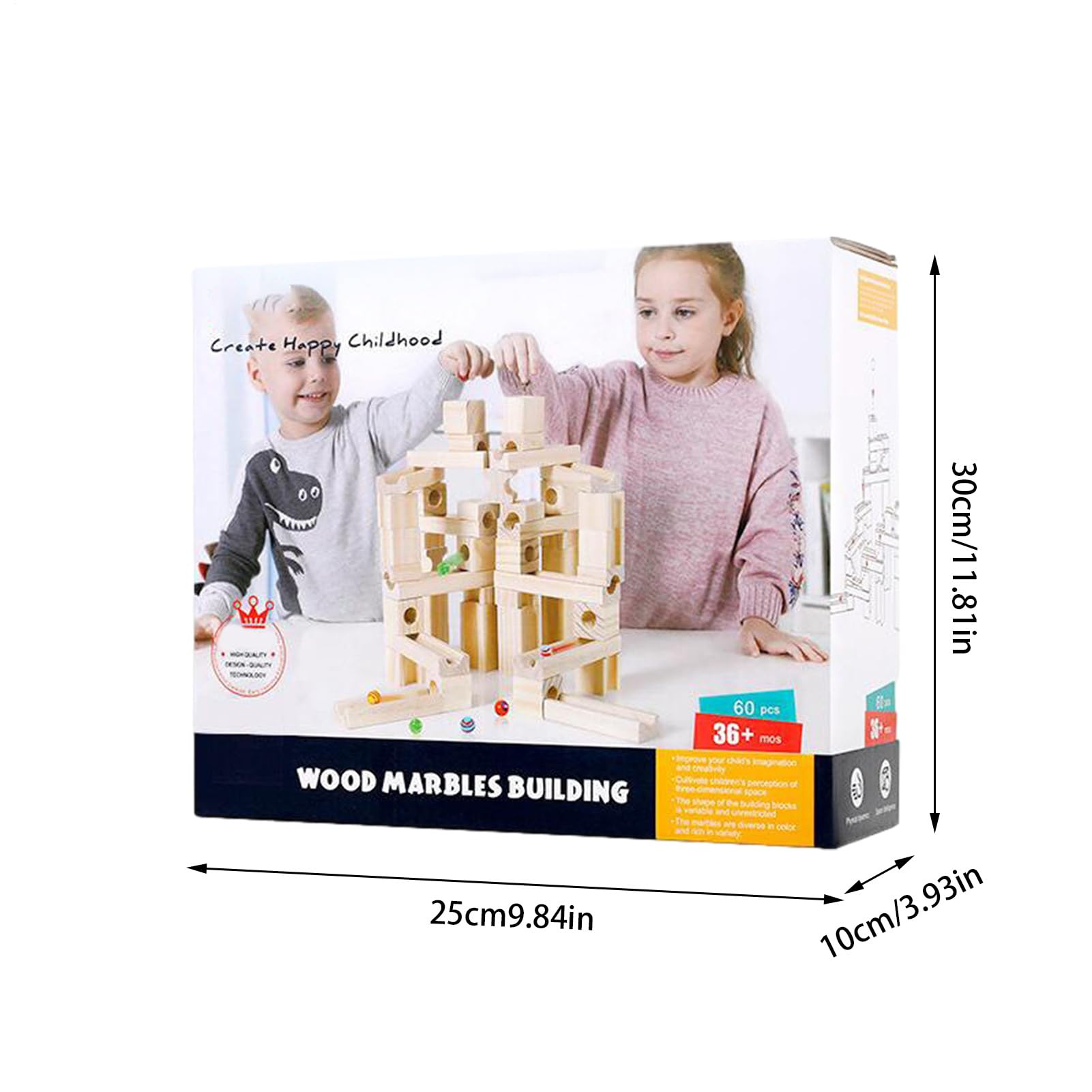 Drewniana Konstrukcja Toru Dla Kulek Marblowych Gra Puzzle z Elementami | Drewniany Labirynt Z Torami Dla Kulek Z 60 Kulkami Dla Dzieci I Młodzieży Do Nauki Przedmiotów STEM Na Boże Nar
