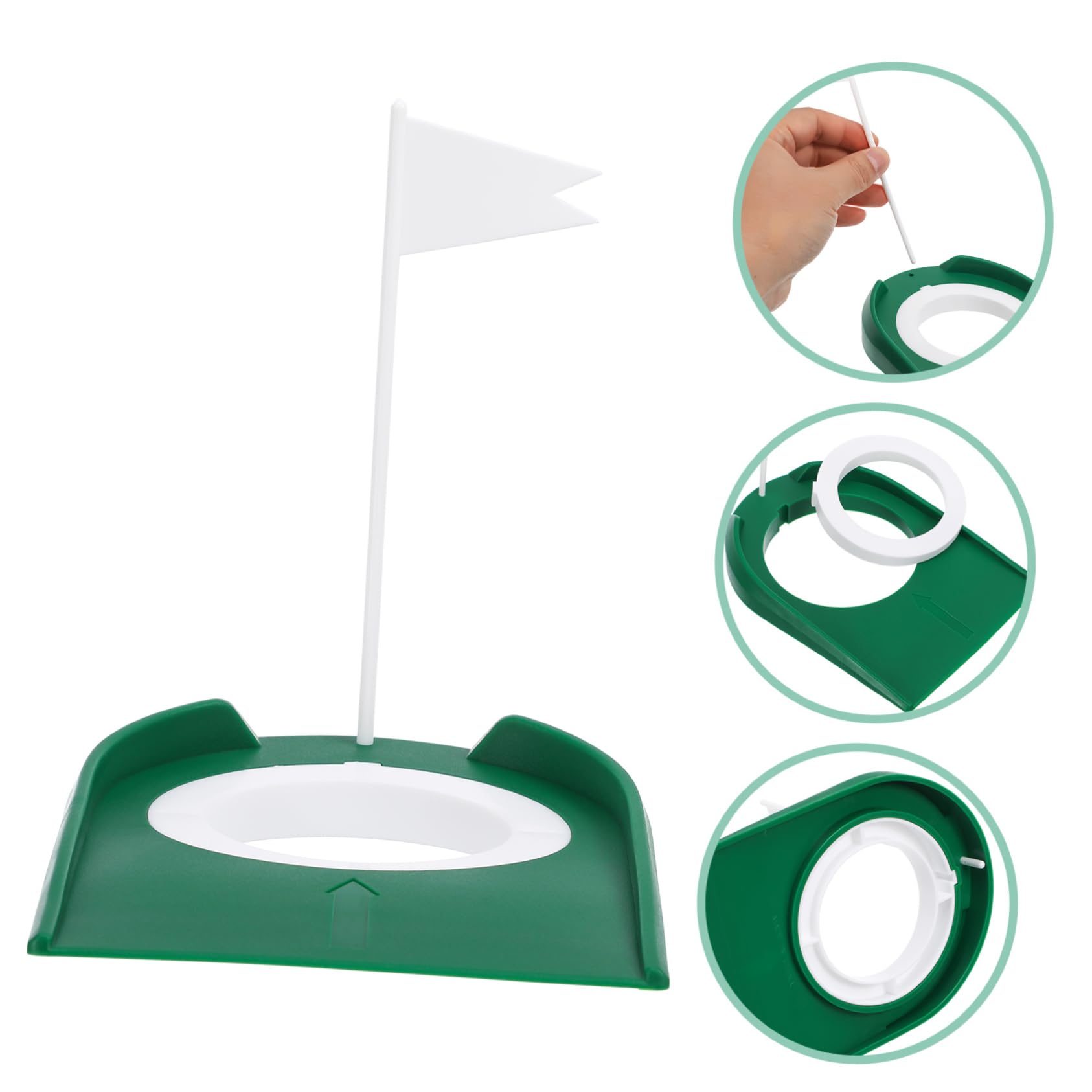 BESPORTBLE 2pcs Golf Putting Cup Flags Indoor Golf Training Aid for Accurate Shots Sturdy Material Easy to Use Vibrant Colors