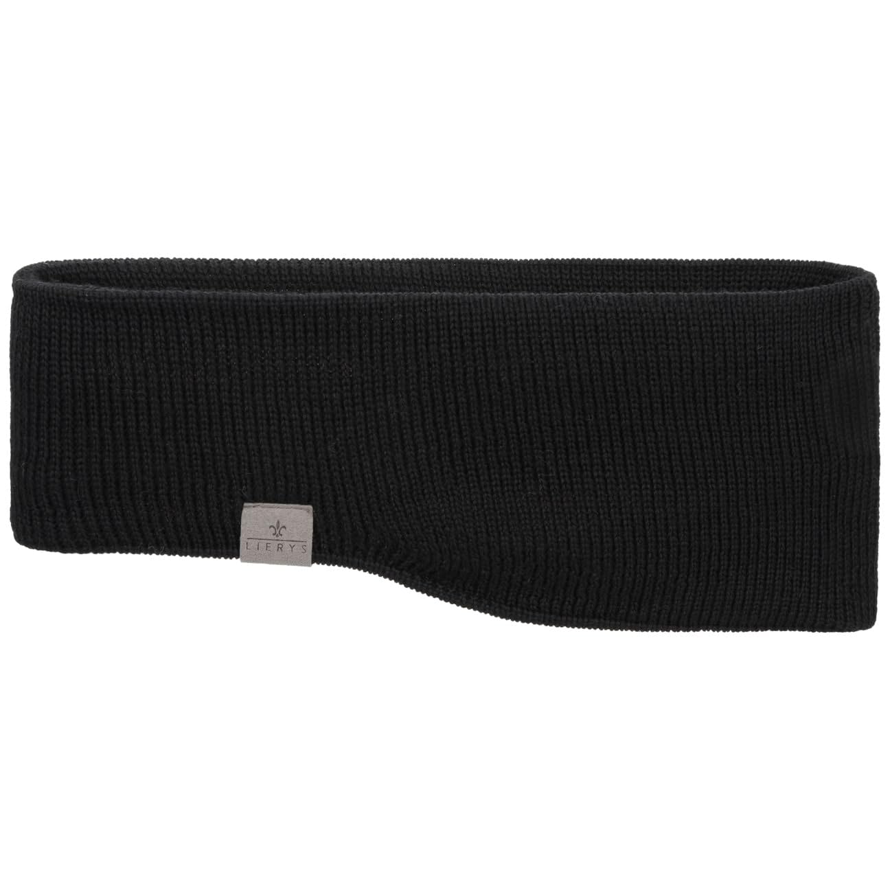 Lierys Fine Merino hoofdband dames/heren/kinderen (breedte 7,5-10 cm) - Made in Germany - met merino - Hoofdband gevoerd met katoen - One size (53-60 cm) - Herfst/winter - One Size zwart