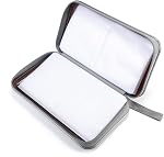 LIOVODE DVD Case, 96 Capacity CD Case Media Storage Holder Wallet Disc Collection Hard Plastic Booklet Organizer for Car