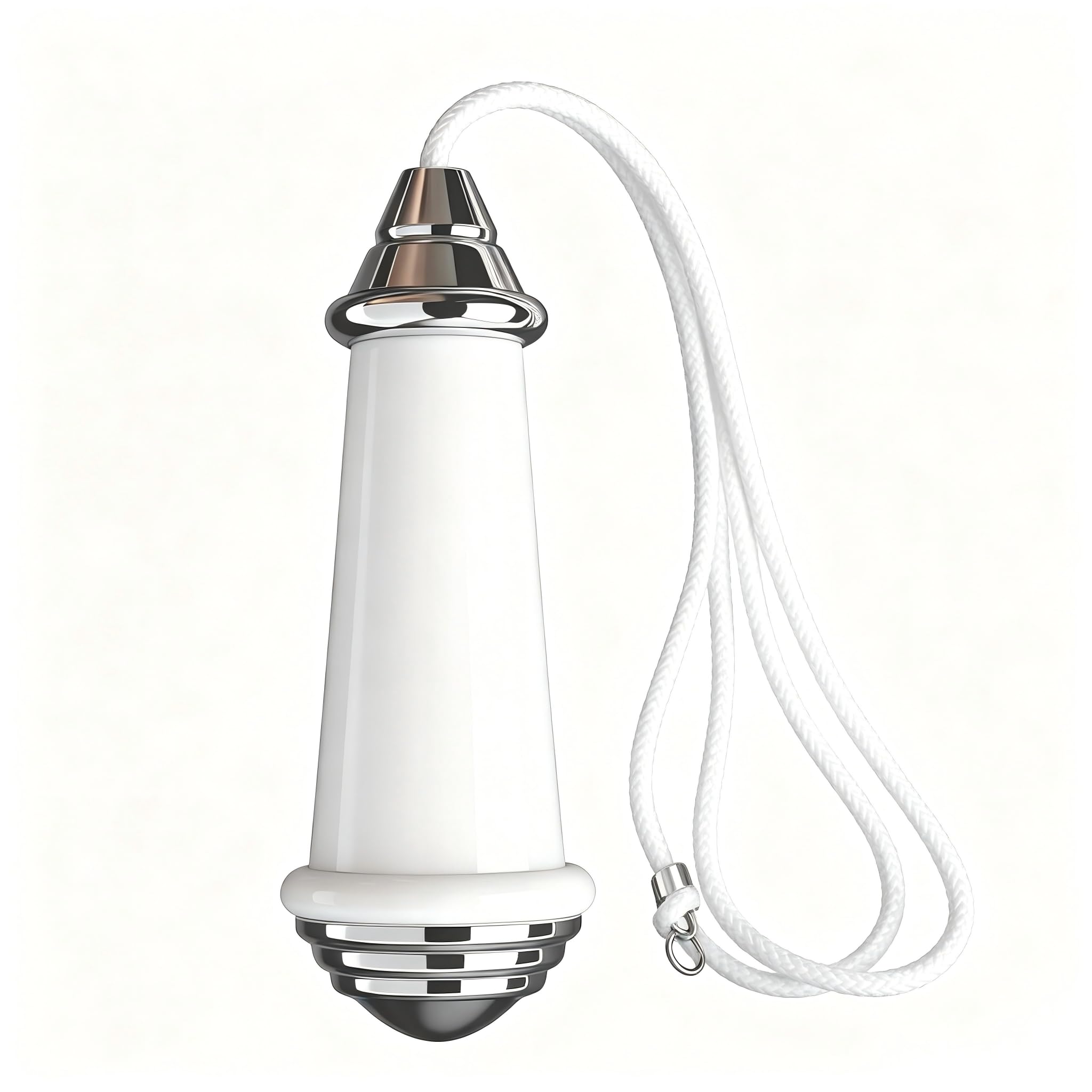 Bathroom Light Pull Cord Switch Handle, 1.5m White Nylon Pull String with Lightweight Aluminium Alloy Handle, Ceiling Light Fan Pull Cord Replacement for Bathroom