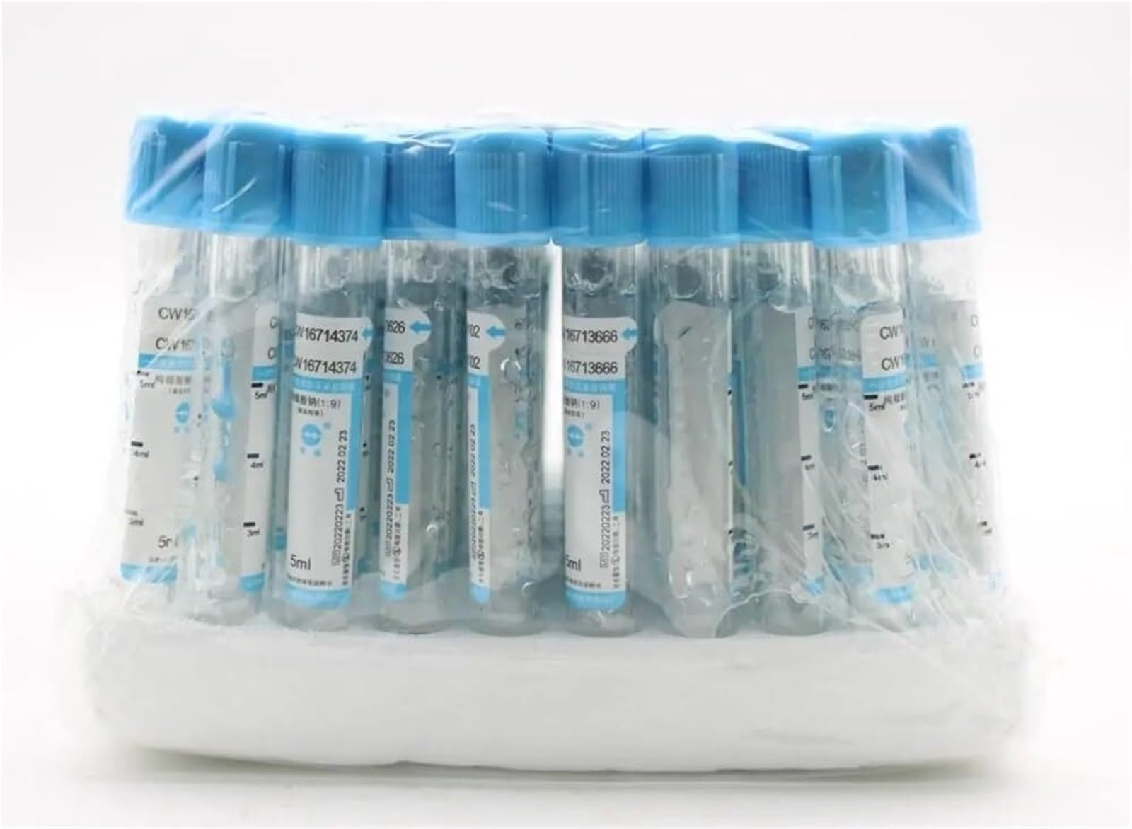 100 pezzi tubo in plastica al citrato di sodio per coagulazione, sterile, a pressione negativa, tappo blu, tubo anticoagulante PRP (Colore: 5ml PET)