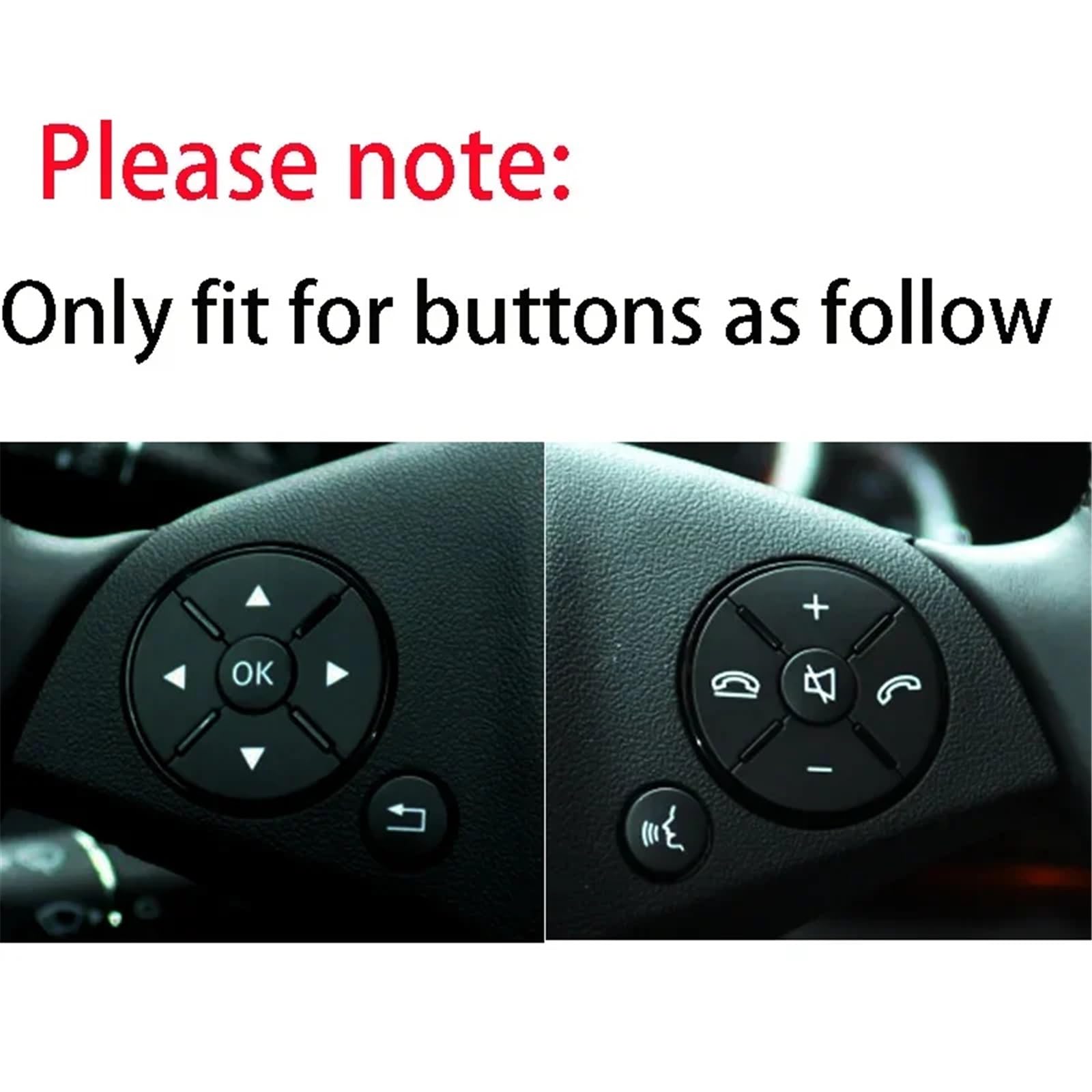 Compatible avec Benz Classe C W204 2008 2009 2010 Classe E W212 2010 2011 2012 Autocollant garniture bouton volant intérieur Autocollants Intérieur