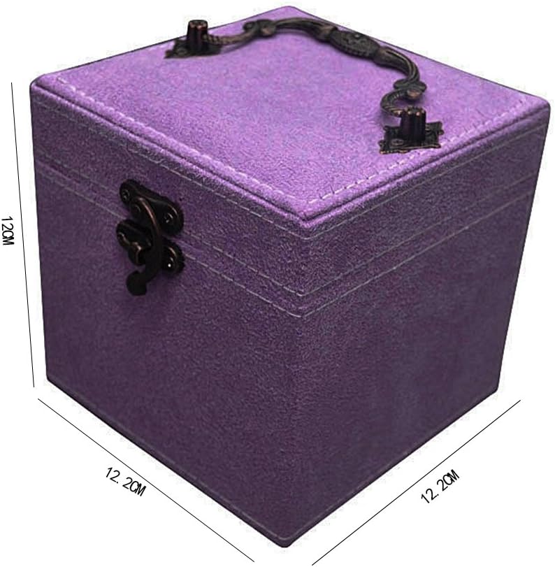 TengtaidaX Travel Jewellery Organiser for Earing Ring, Necklace and Bracelets Jewellery Box Faux Leather Storage Case for Women Portable Large (Purple)