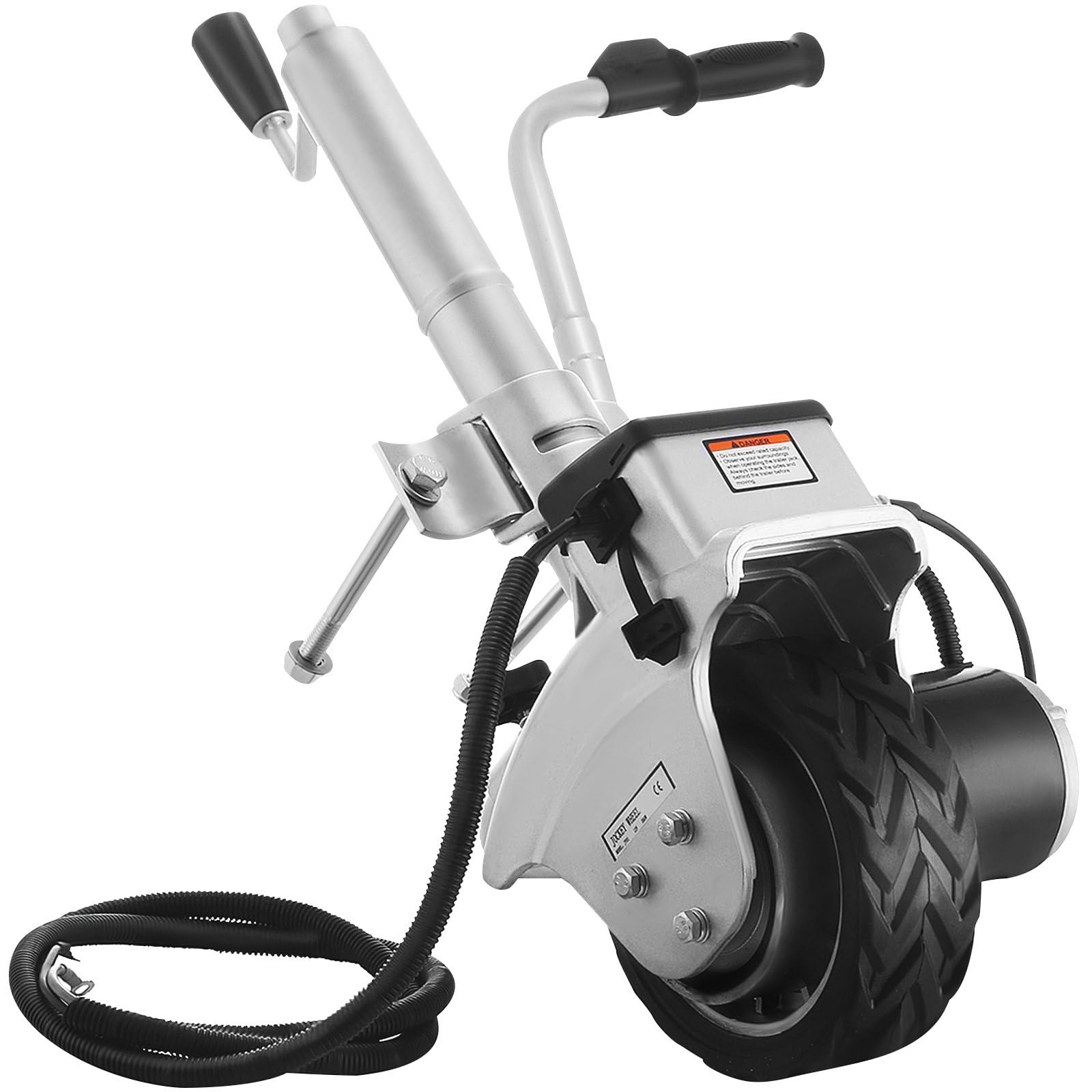 Jockey koło 12 V 350 W z napędem elektrycznym do przyczep maks. 272 kg, 7,5 "x 2,8" gumowa opona, wózek do przyczepy 2268 kg - kompatybilny ze wszystkimi typami przyczep