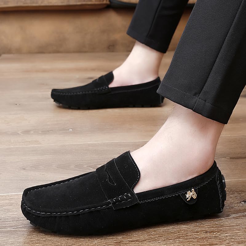 Luxury Men's Suede Penny Loafers, Non-Slip Driving Shoes, All-Season Breathable Slip-Ons for Business, Prom & Everyday2