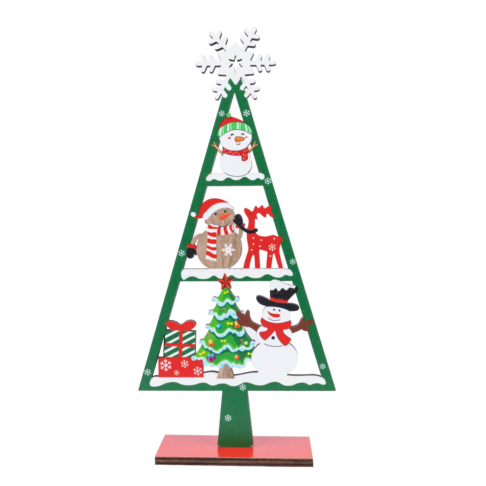 FACHOI Wooden Christmas Table Decoration, Wooden Table Sign Xmas, Christmas Tabletop Decorations Memorial Ornament for Xmas Party Supplies Home Room Decor F6-SDSJBJ (Snowflake)