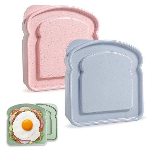 Sandwich Containers, Plastic Sandwich Box Container, Reusable Toast-Shaped Lunchbox, BPA-Free