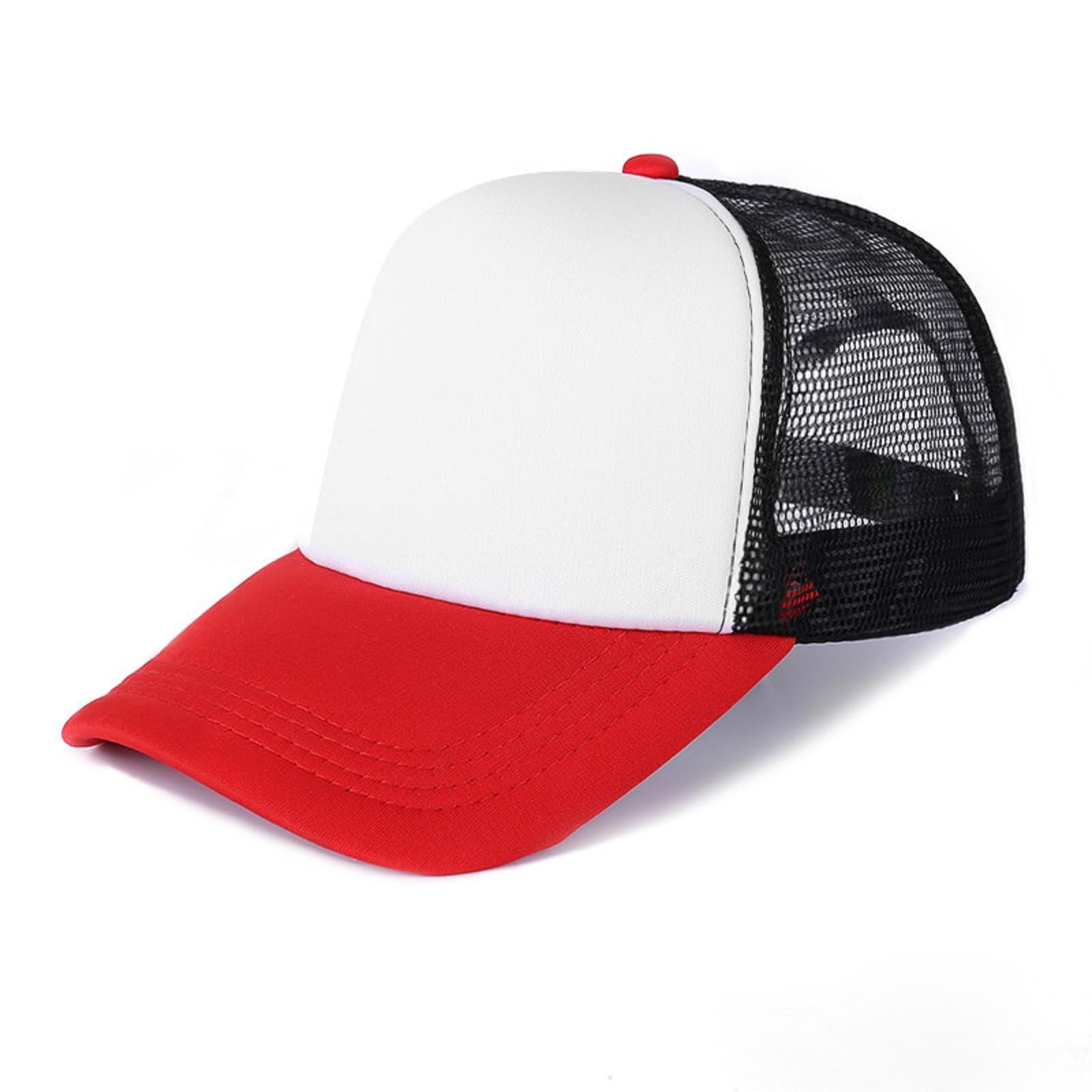 HaloHorus Retro Sponge Trucker Hat for Unisex, Classic Adjustable Mesh Baseball Cap for Running, Hiking, Workout, Fishing, Sp-redblack, One Size โ image 1
