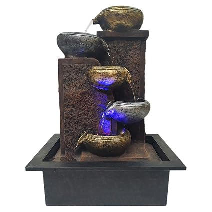 FABZONE Nature Bucket Handicraft Indoor Outdoor Water Fountain Home Decorative Vastu Showpiece Figurine Decor Item - 40 cm (Green)