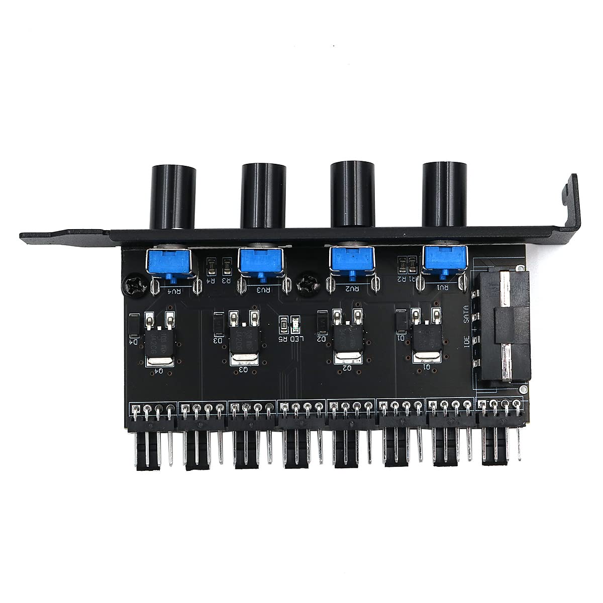 POFET Chassis Fan Hub PC 8 canali Fan Hub 4 manopola Regolatore di velocità della Ventola di Raffreddamento per CPU Chassis Staffa PCI Controllo Ventola da 0 a 12V