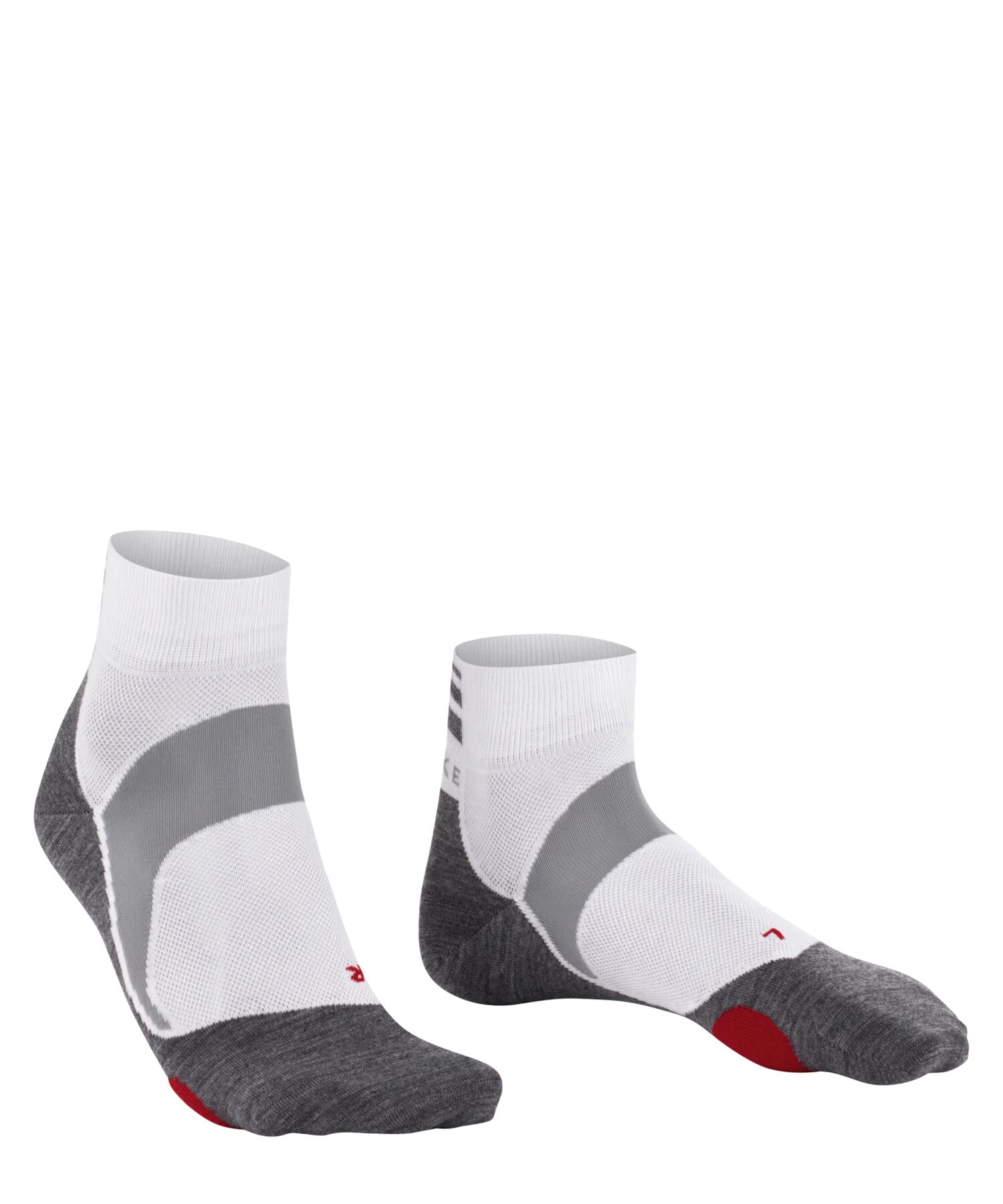 FALKE Unisex BC5 Cycling Socks, Cotton, Breathable Quick Dry, Mid Calf, Thin Cushion, Lightweight, White (White-Mix 2020), 6.5-8.5, 1 Pair