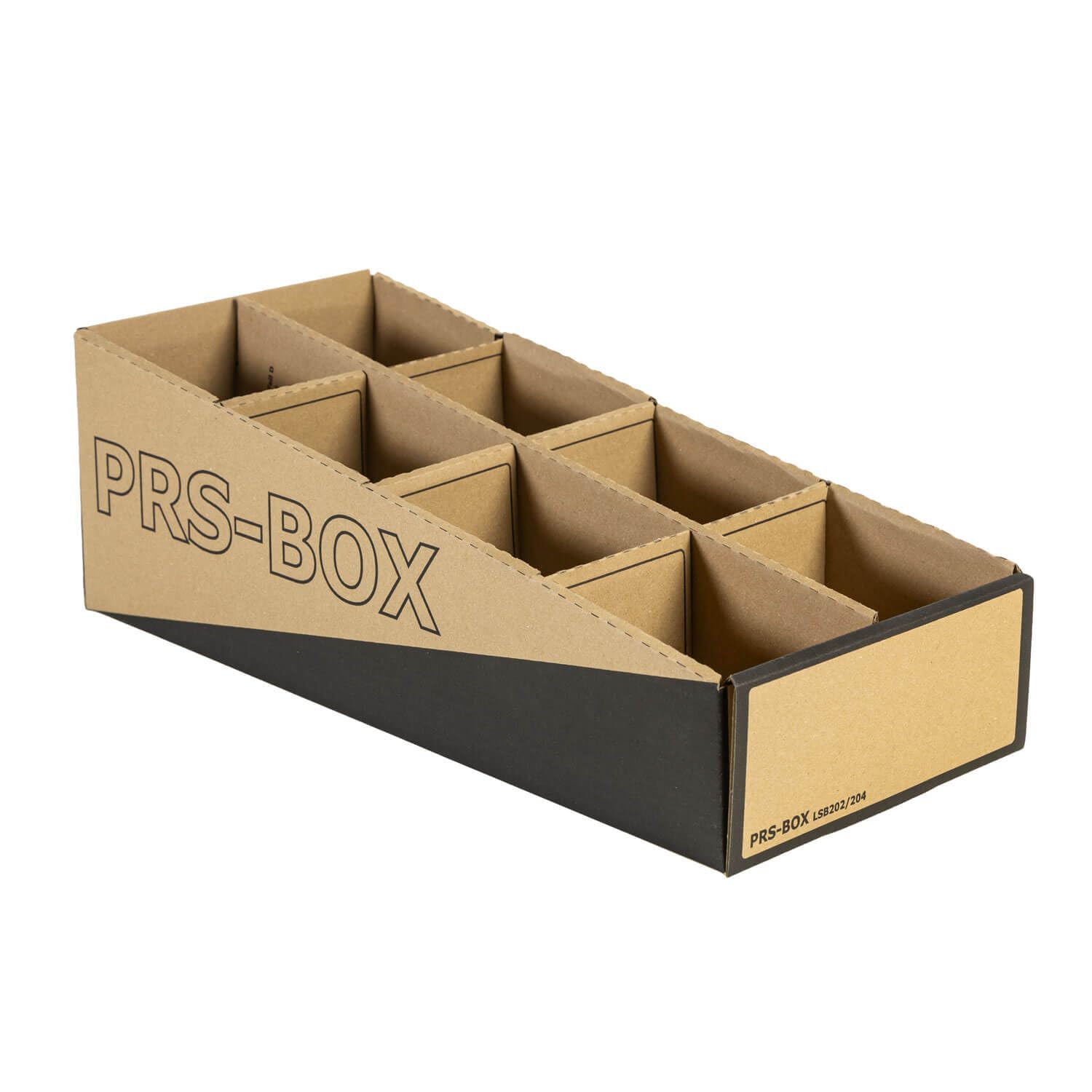 PRS Lagersichtbox LSB202 mit Fächerunterteilung, 8 Fächer, Schwarz, 8 Stück | Lagersichtkästen, Lagerboxe, Sortierkästen, Kleinteileboxen, Ident mit der PRESSEL Lagersichtbox
