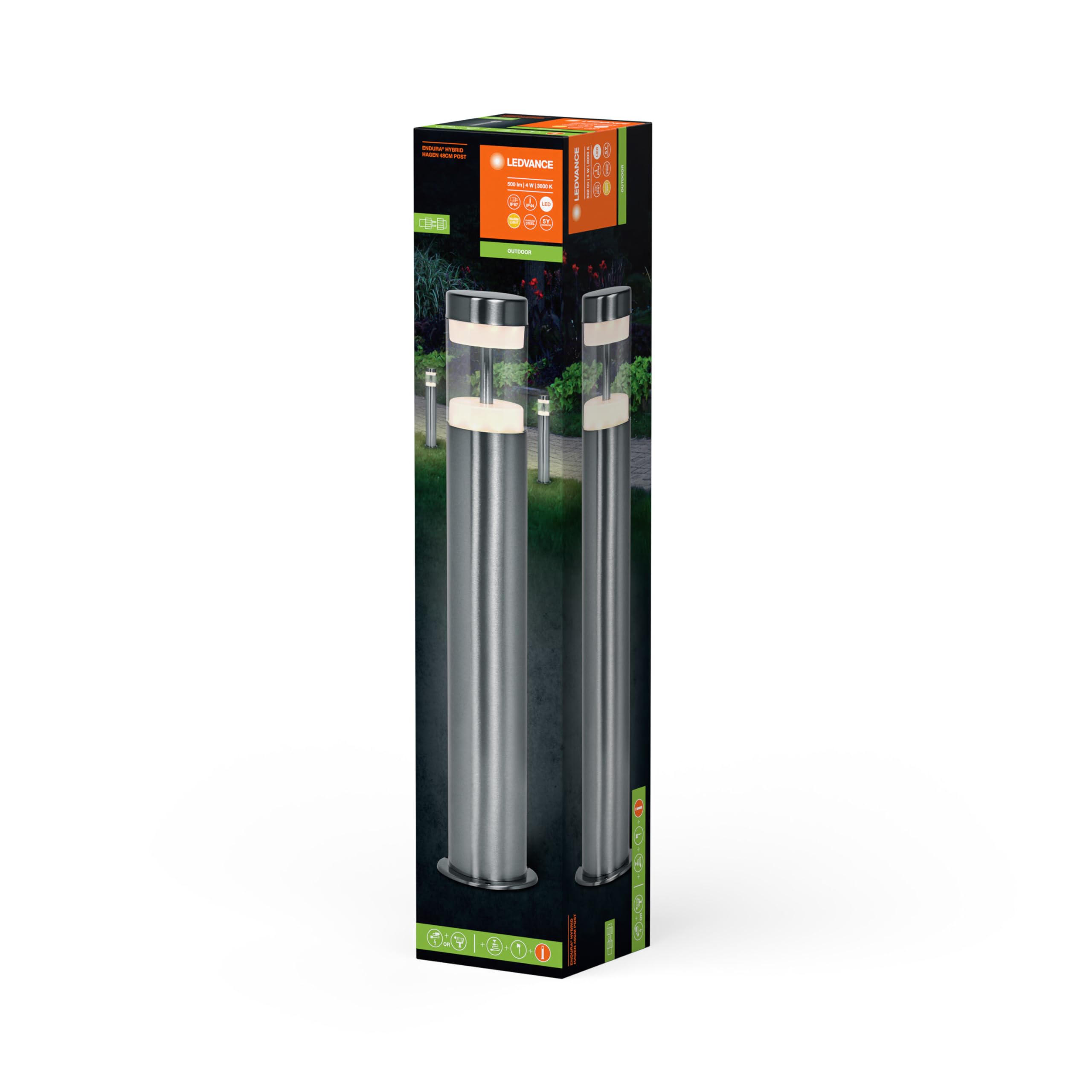 LEDVANCE Endura Hybrid Hagen 48 cm 4W ST LEDV, stal