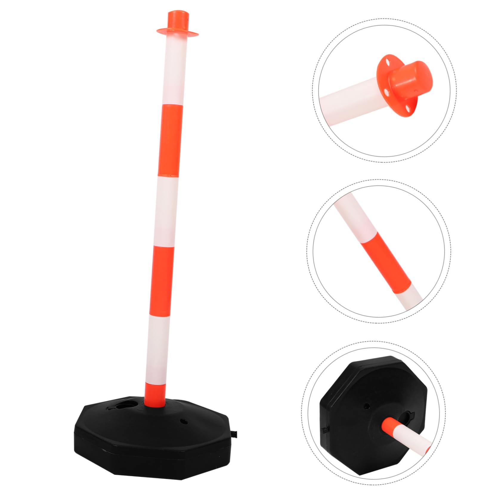 OSOLADY Movable Anti-Collision Column Safety Flag Poles Guardrail Traffic Column Chain Traffic Supplies Facility Safety Column Cone Elastic Parking Column Barricade Column Base Plastic