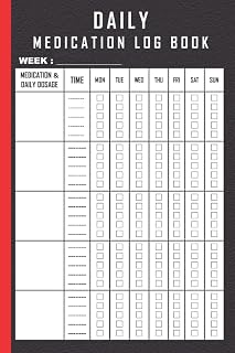 Daily Medication Log Book: Medicine Tracker Journal | Monday to Sunday Medicine Dosage Record Book | Weekly Medication Tracker Log Book | 52-Week Daily Medication Chart Book