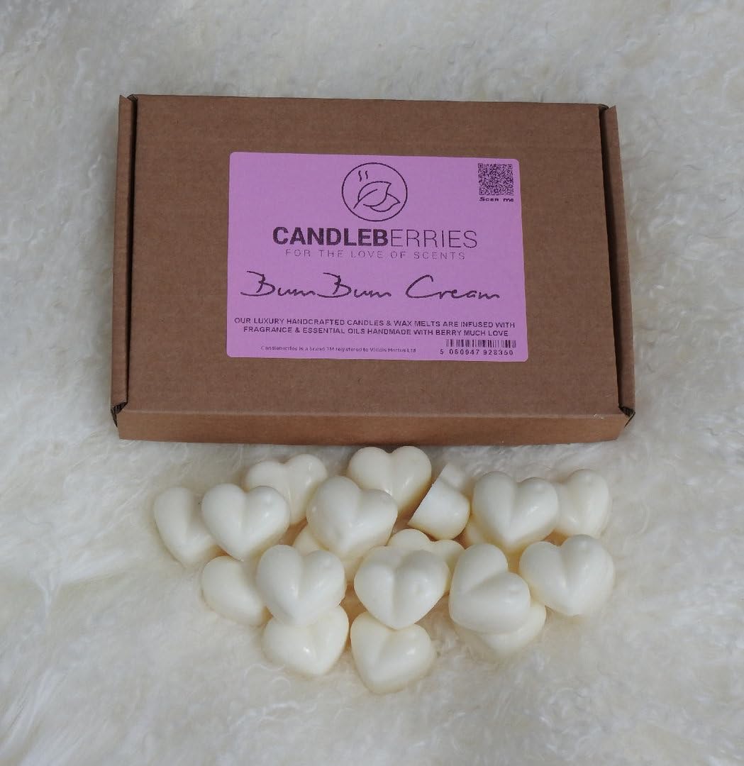 Bum Bum Cream Wax Melts | 20pcs Strong Scented | Luxury Gift Set Wax Melts | Over 100Hrs Burn Time Per Box | Vegan & Pet Friendly | Cruelty & Eco Friendly | Handcrafted UK