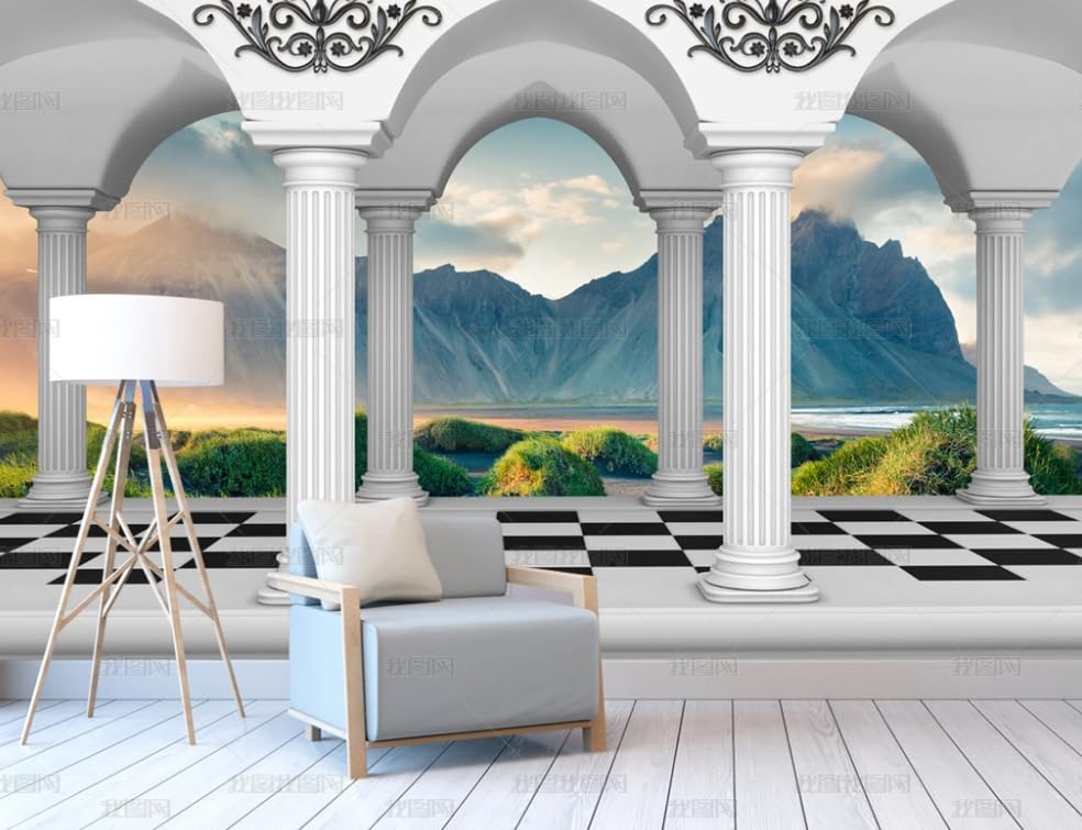 Papier peint intissé roman colonnade poster géant mural salon 450x315 cm