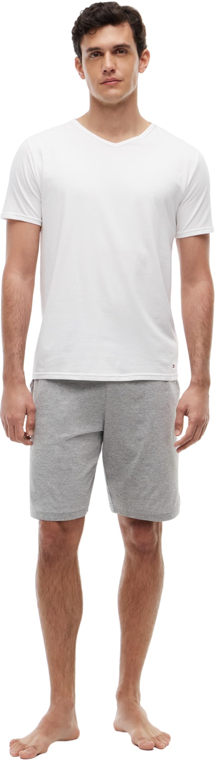 Tommy Jeans Camisetas de Manga Corta Pack de 3 Hombre Stretch con Cuello de Pico