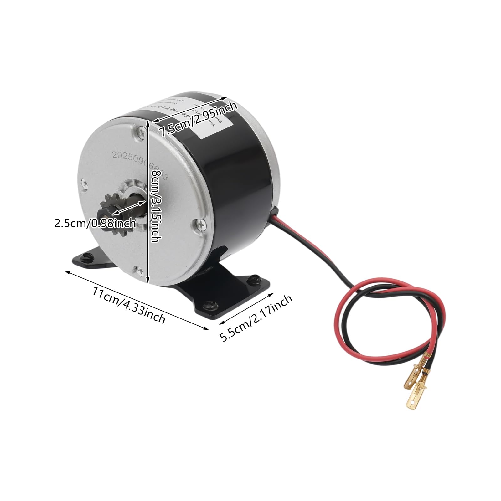 Motor eléctrico de 250 W, 24 V CC, 2550 rpm, 14 A, cobre puro, rueda dentada de 11 dientes (25 H) reversible, rodamiento de precisión para scooters eléctricos, bicicletas eléctricas, minimotos y