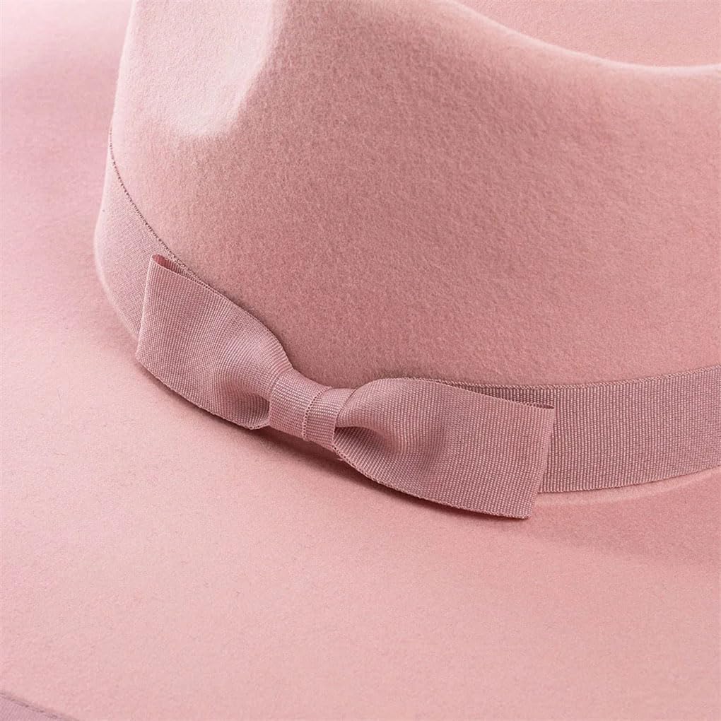Cappello Fedora a tesa larga in lana con fiocco decorativo per donne e uomini, cappello in feltro per feste, matrimoni, shopping