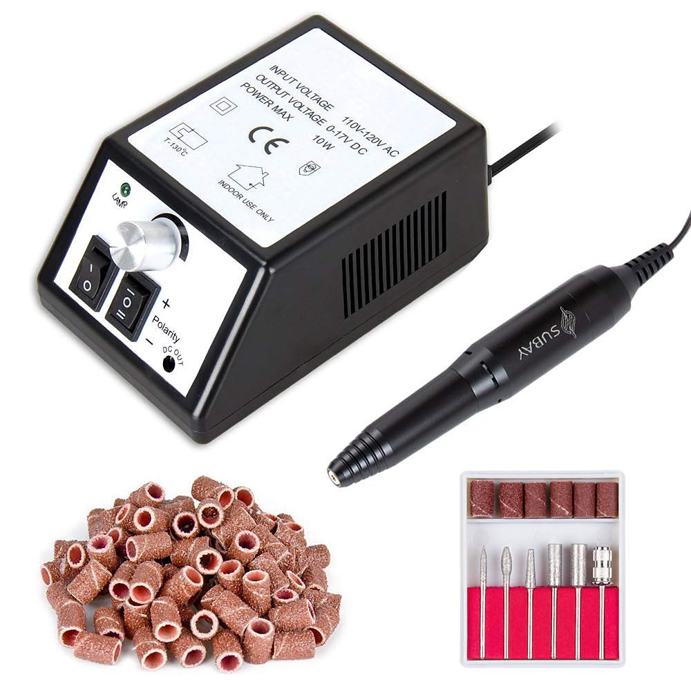 Professional 110V 20000RPM Electric Nail Art Drill Machine for Acrylic Gels, Manicure Pedicure Grinding Drill (Black)