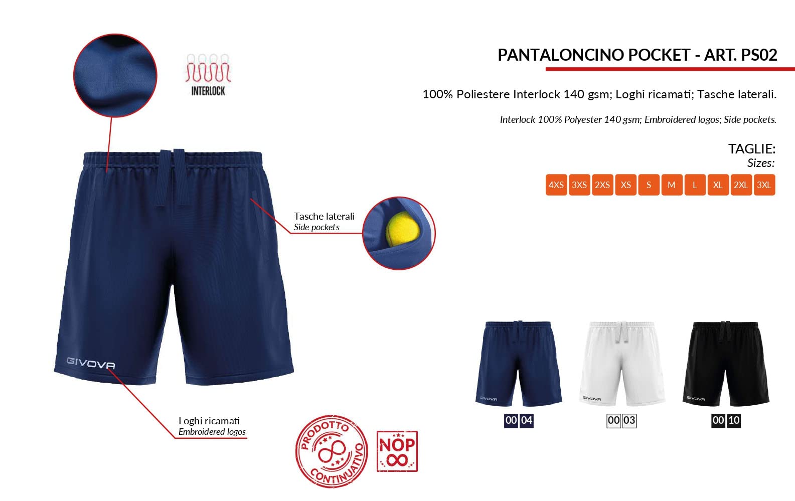 GIVOVA Pantaloncino Pocket