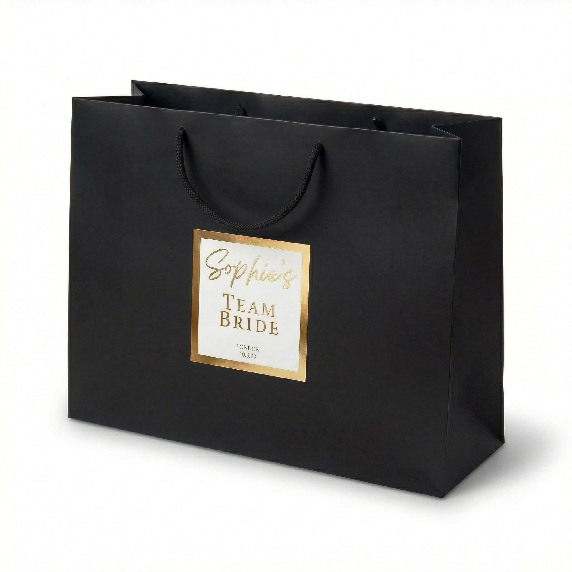 COOKIES AND KOALAS Black Large Bride Squad Party Bag Sticker 40x30x13cm
