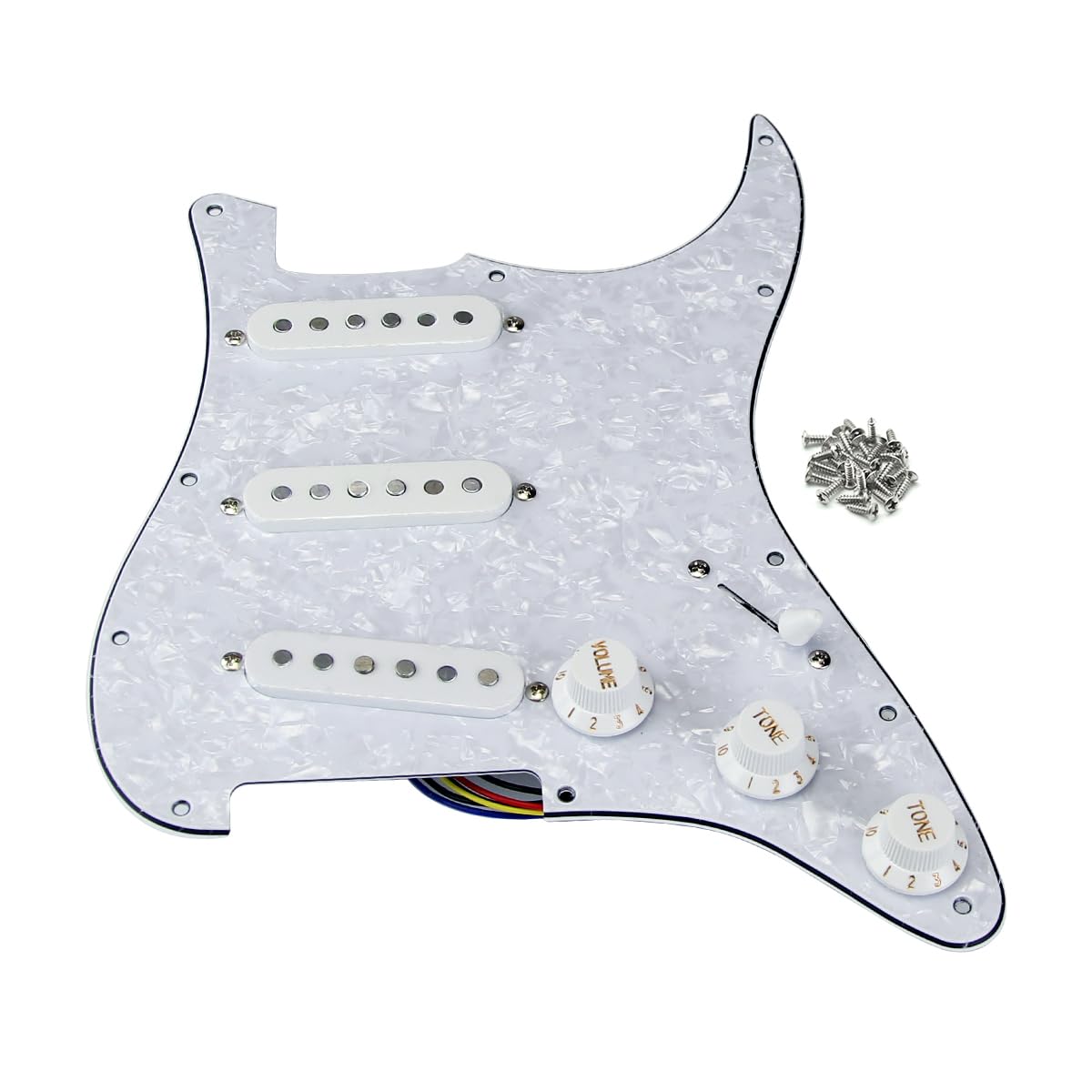 FLEOR 3 STi SSS ST chitarra battipenna set & 3-52 mm pickup cover & 2T1V Konbs suggerimenti, crema