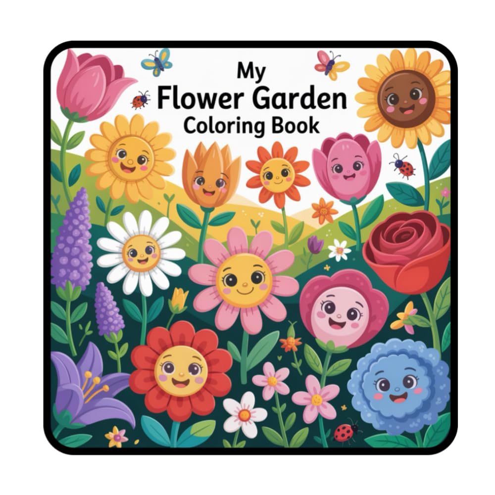 My Flower Garden Coloring Book: A Fun and Cheerful Flower Coloring Book for Kids