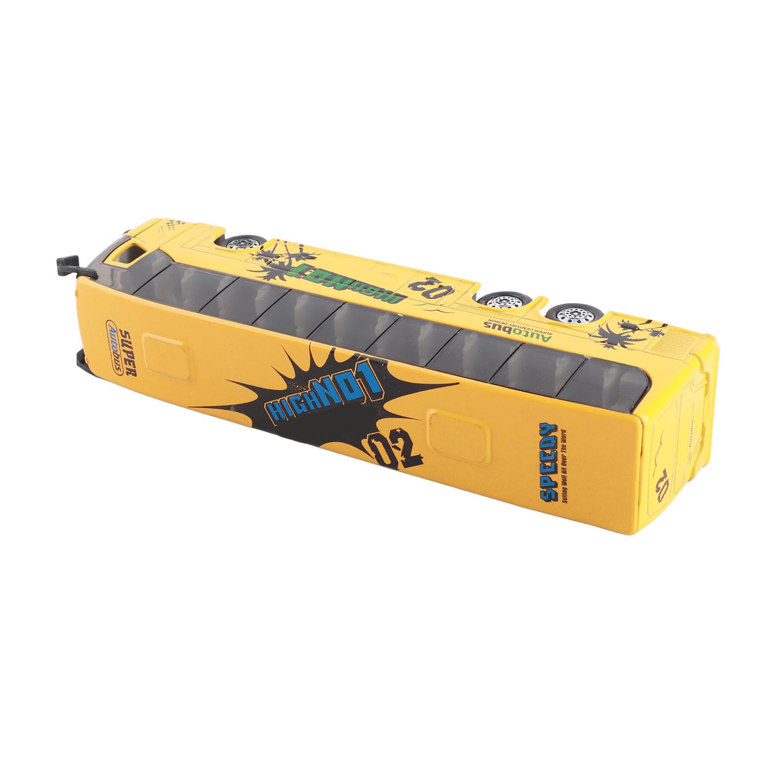 Hidyliu Simulation Alloy Bus Toy Exquisite Pull-Back Toy for Children Alloy Bus Model for Play Material Color Quantity Indoor Entertainment (Yellow)