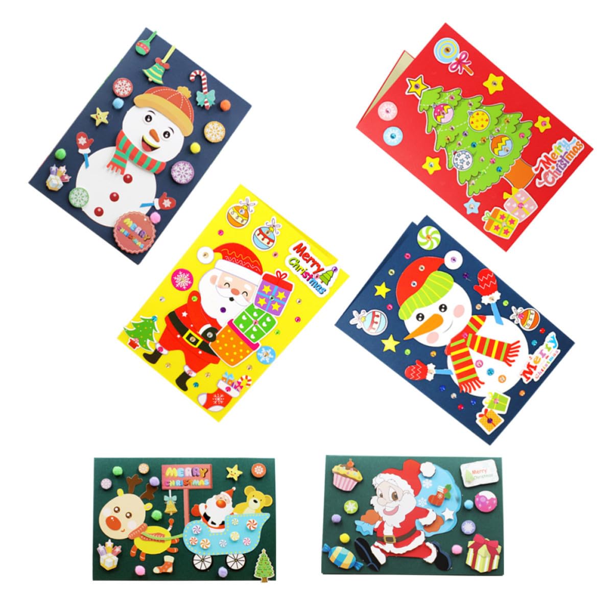 Didiseaon 18 Paquetes Tarjetas de Bricolaje Navideñas, Kit de Papel