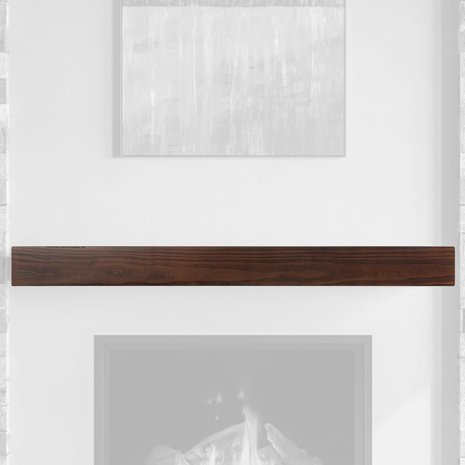 MANTELSDIRECT Dakota 60 Inch Pine Wood Floating Fireplace Mantel Shelf - Cinnamon Red | 9" Depth - Beautiful Wooden Rustic Mantel for Fireplaces, Living Rooms, Electric Fireplaces, and Below TVs Cinnamon 60 x 5.5 Inch