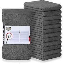 Utopia Towels Kitchen Bar Mops, Pack of 12, 16 by 19 Inches, 100% Cotton Super Absorbent Grey Towels, Multi-Purpose Cleaning Towels for Home and Kitchen Bars