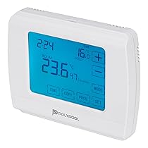 POLY POOL – PP1467 Crono-Termostato Digitale TOUCH Estate, Inverno – Termostato Ambiente Interno con Programmazione Giornaliera, Settimanale – Termostato con 6 Intervalli