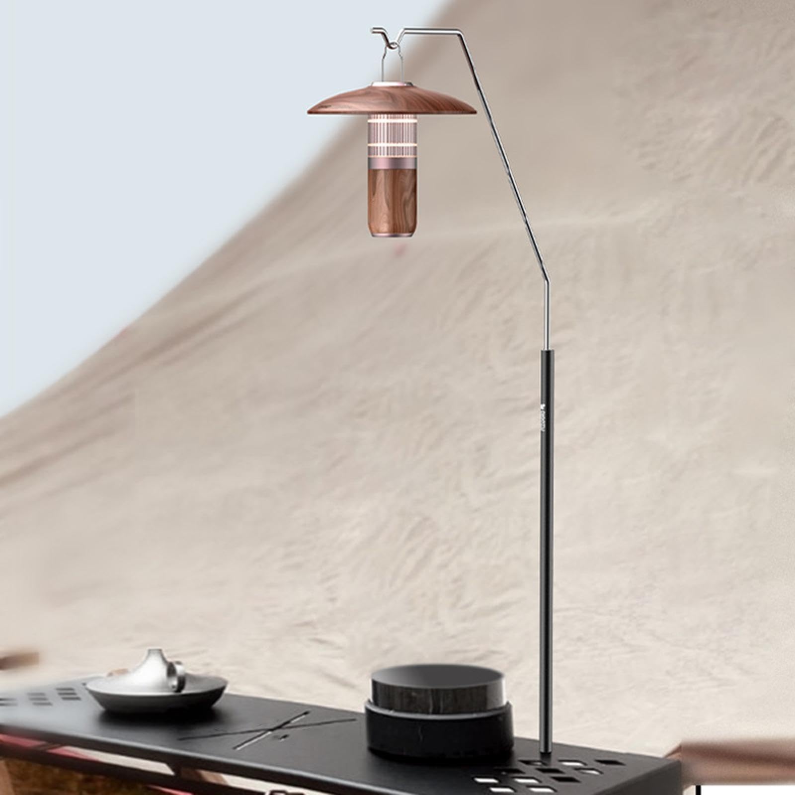 Vaveren Camping Lantern Stand Light Hanger Stainless Steel Aluminum Alloy Lawn Lamp Pole Lamp Post for Hanging Light BBQ Table Garden