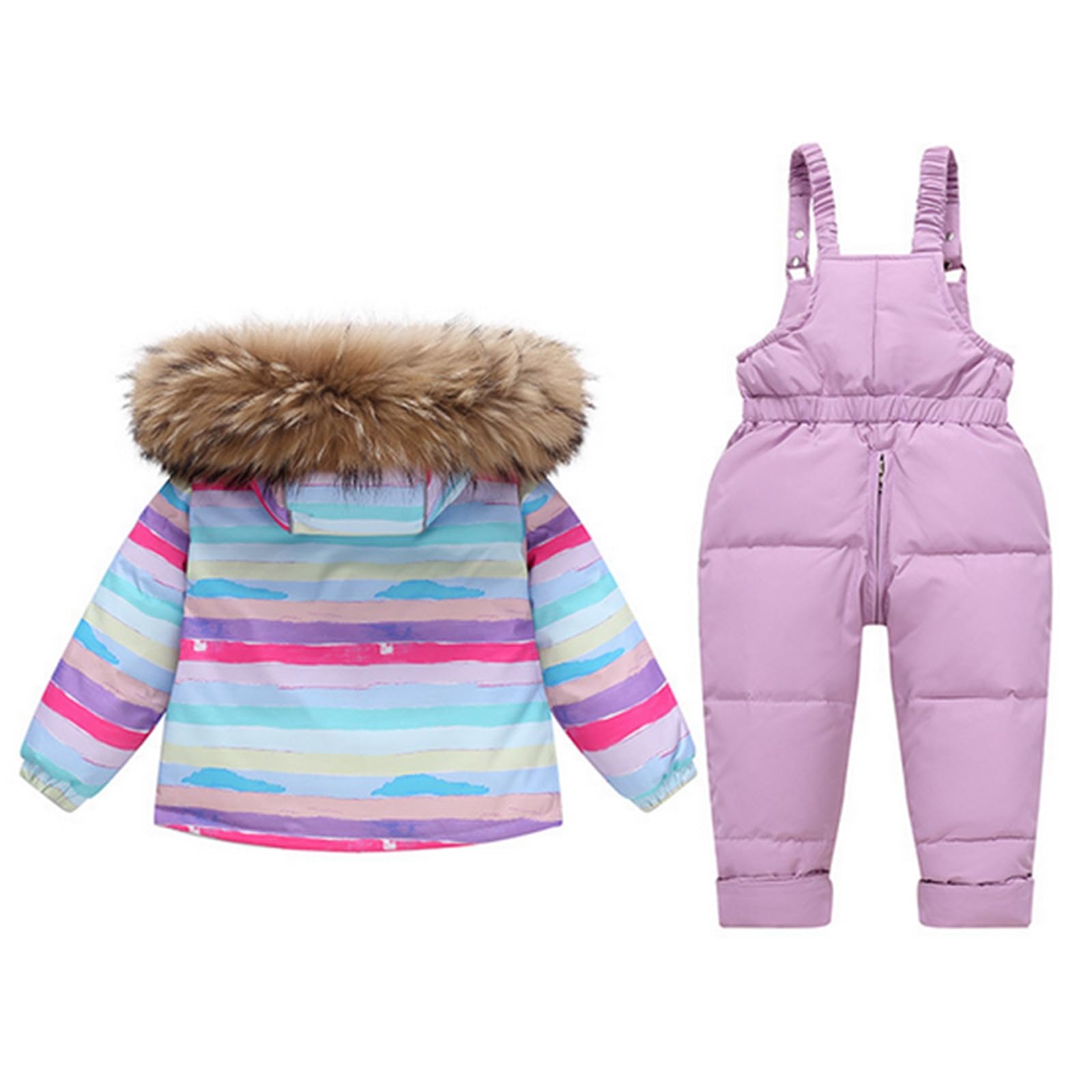 Genérico Traje Nieve NiñA Bebe,Conjunto De Nieve Aislante De Dos Piezas para NiñAs Ideal para El Invierno Incluye Mono Y Abrigo Acolchados para Jugar Al Aire Libre En Climas FríOs