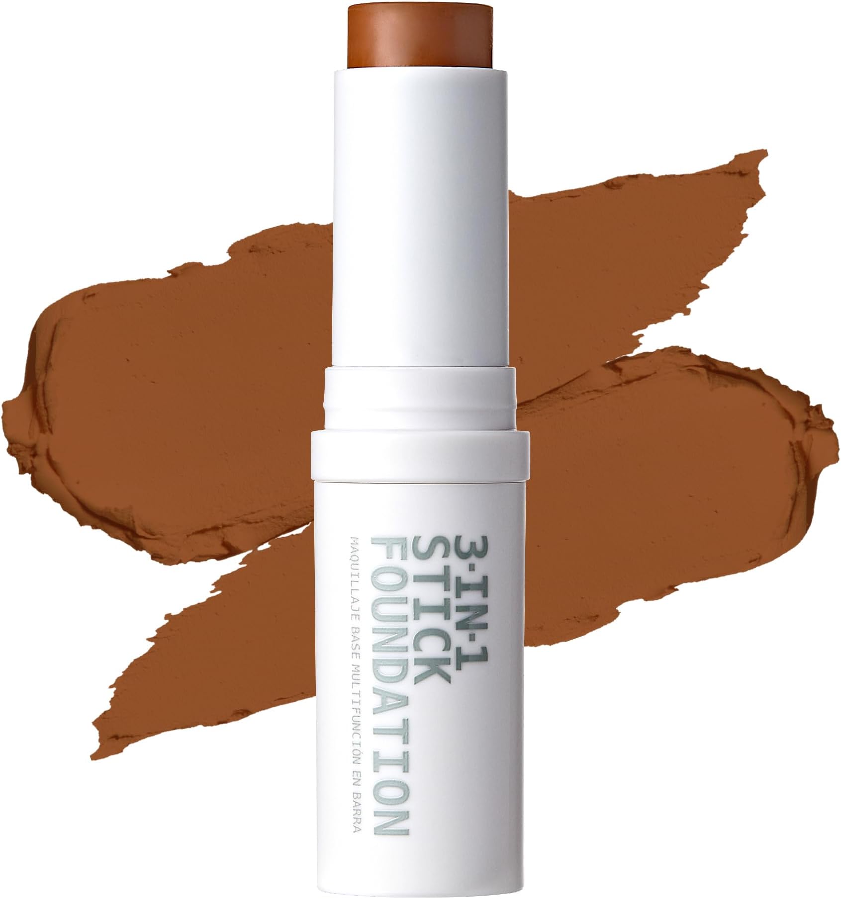 Natural Full Coverage 3-In-1 Stick Foundation. Easy to Apply, Hydrating, Lightweight, Long Lasting, Concealer and Contour Stick for Face Makeup (Caramel)