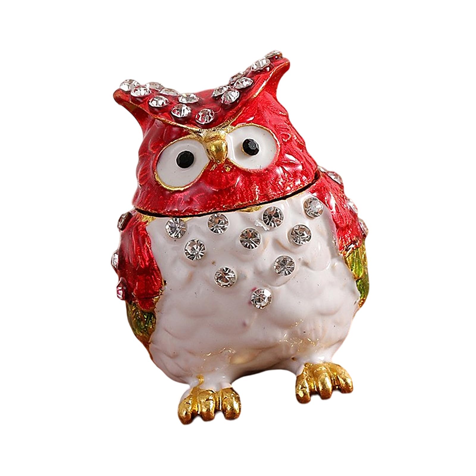 Msioytog Owl Designs Jewelry Organizers Alloy Crafted Decorative Storage Case for Rings Bracelets Owl Designs Jewelry Storage Case