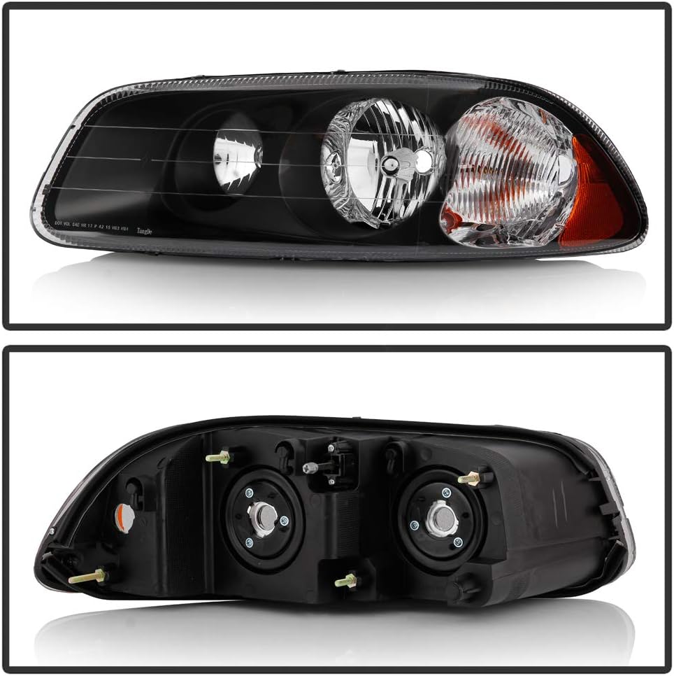 ACANII - For Mack Vision Pinnacle CX CXU CXN GU4 GU5 GU7 GU8 Black Housing Headlights Headlamps Assembly Pair Left+Right