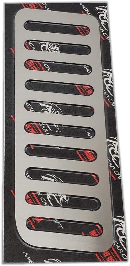 AMERICAN CAR Mustang Dead Pedal Trim Plate, Stainless Steel, Brushed Satin Finish | fits 2015-2020 Ford Mustang