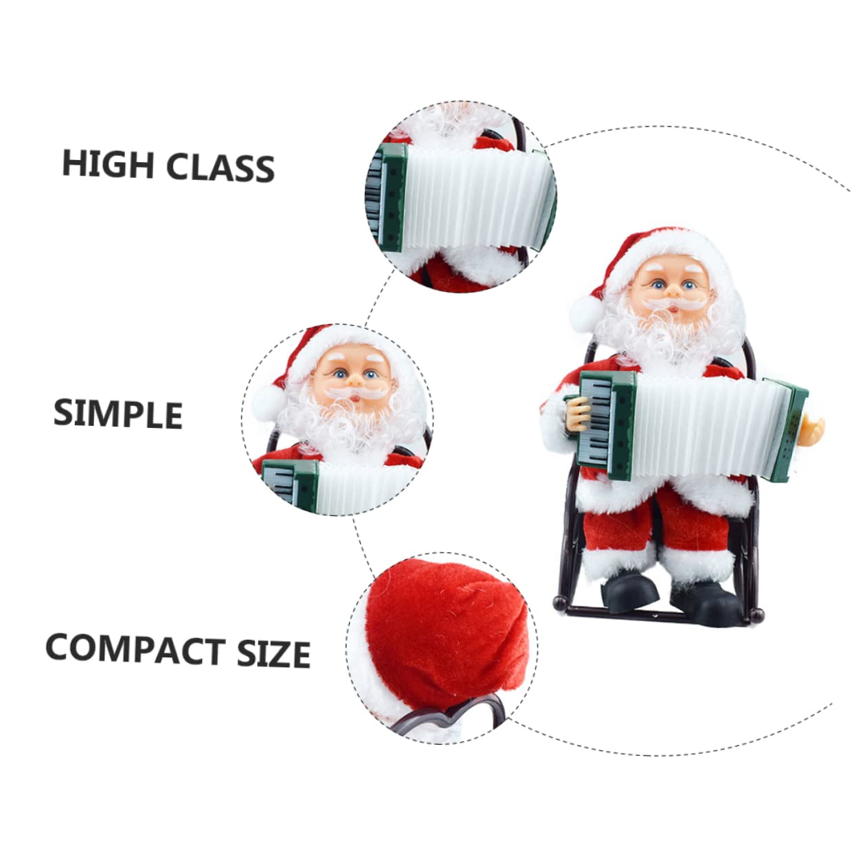 1pezzi Santa Claus Rocking Chair Musica Elettrica Decorazione Natalizia Per Interni Giocattolo Elettronico Per Di Natale Festivo