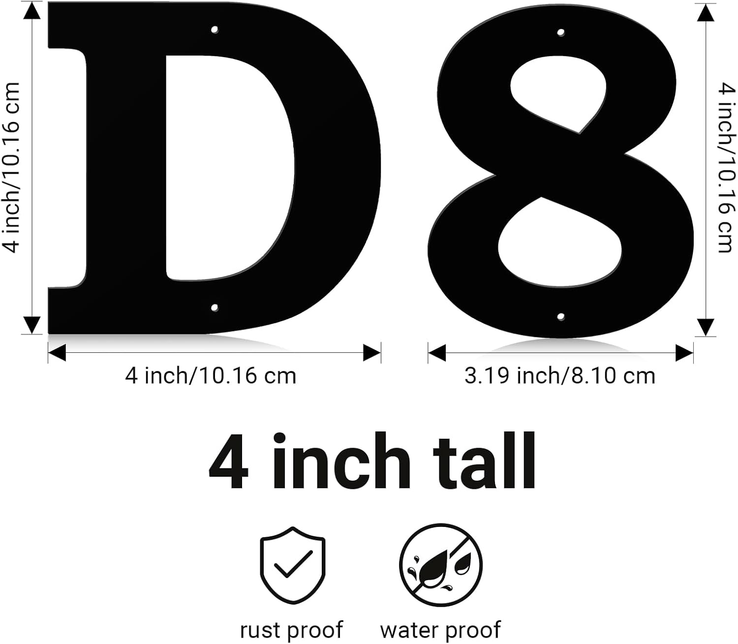 4 Inch Modern Metal House Numbers for Outside, Black Metal House Address Letters, Black Address and Mailbox number letters for Outside, Modern Office Door number, Office Letter for Wall(1)