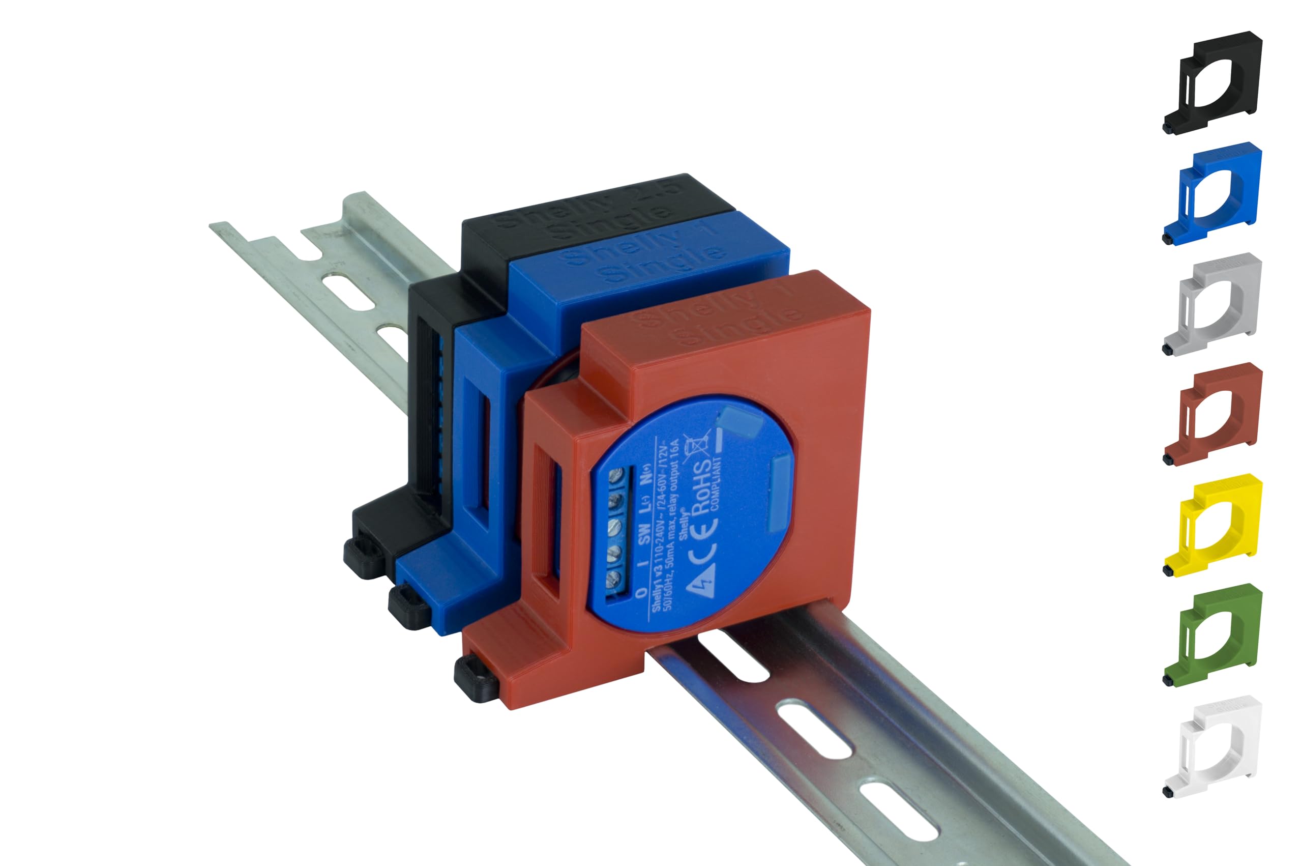 Support Rail DIN Pour Shelly PLUS Mini - Compatible 35 Mm - Fabriqué En Allemagne