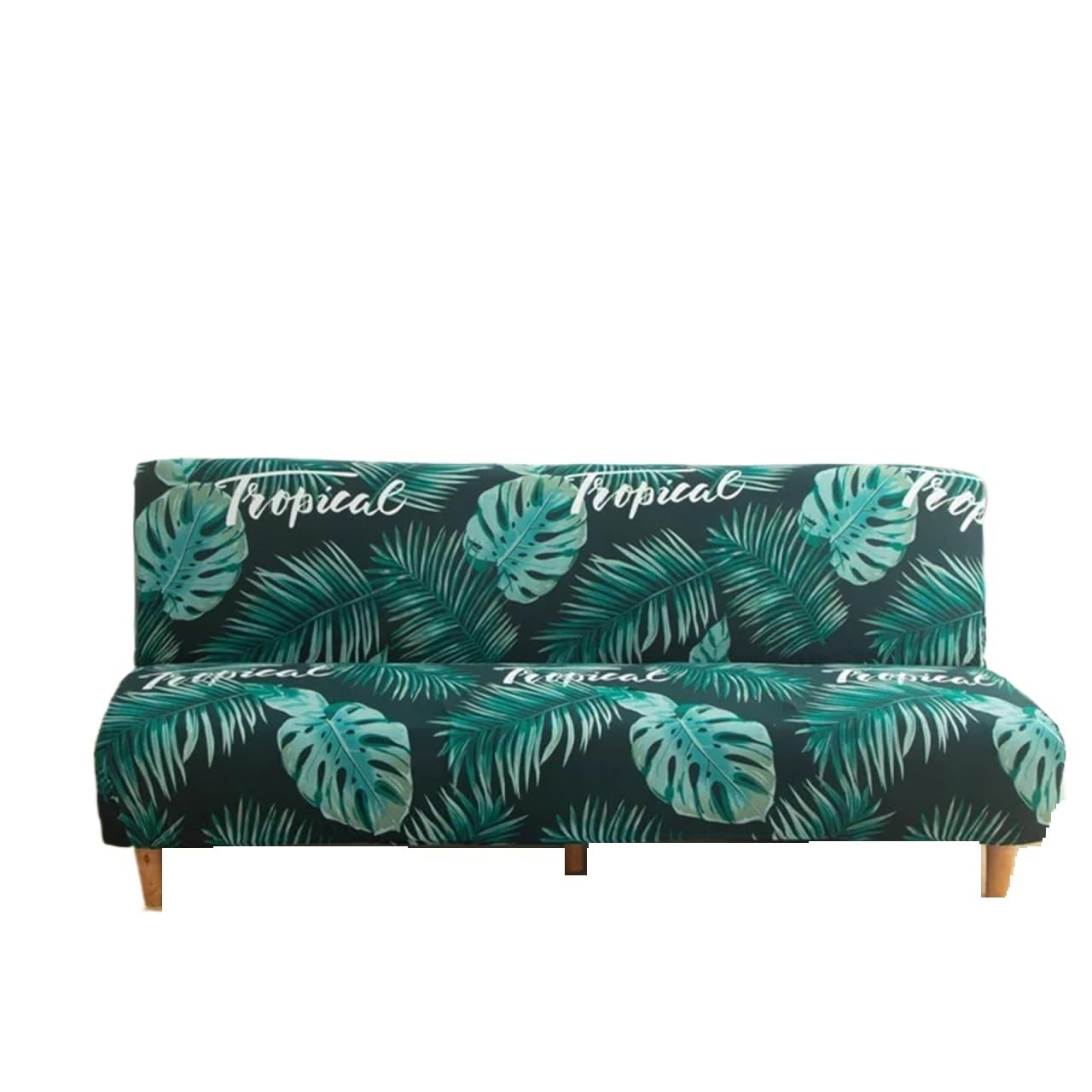 GCYEIDMA Armless Sofa Slipcover Armless Futon Slipcovers Stretch Folding Sofa Bed Cover with Elastic Bottom, Printed Fitted Couch(Color 4,L (190-210cm))