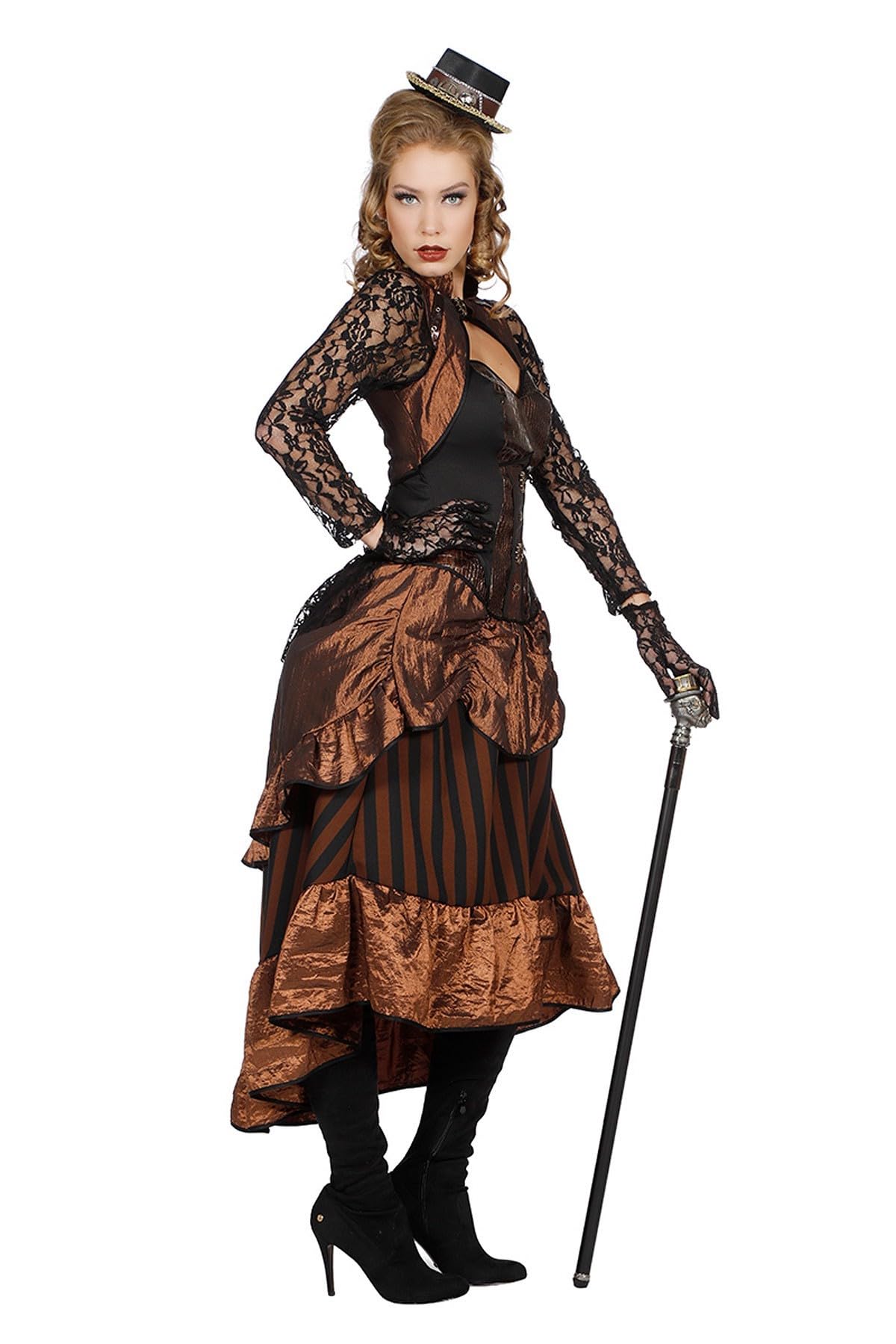 shoperama Steampunk Victoria Damen Kostüm Kleid Burning Man viktorianisch Industrial