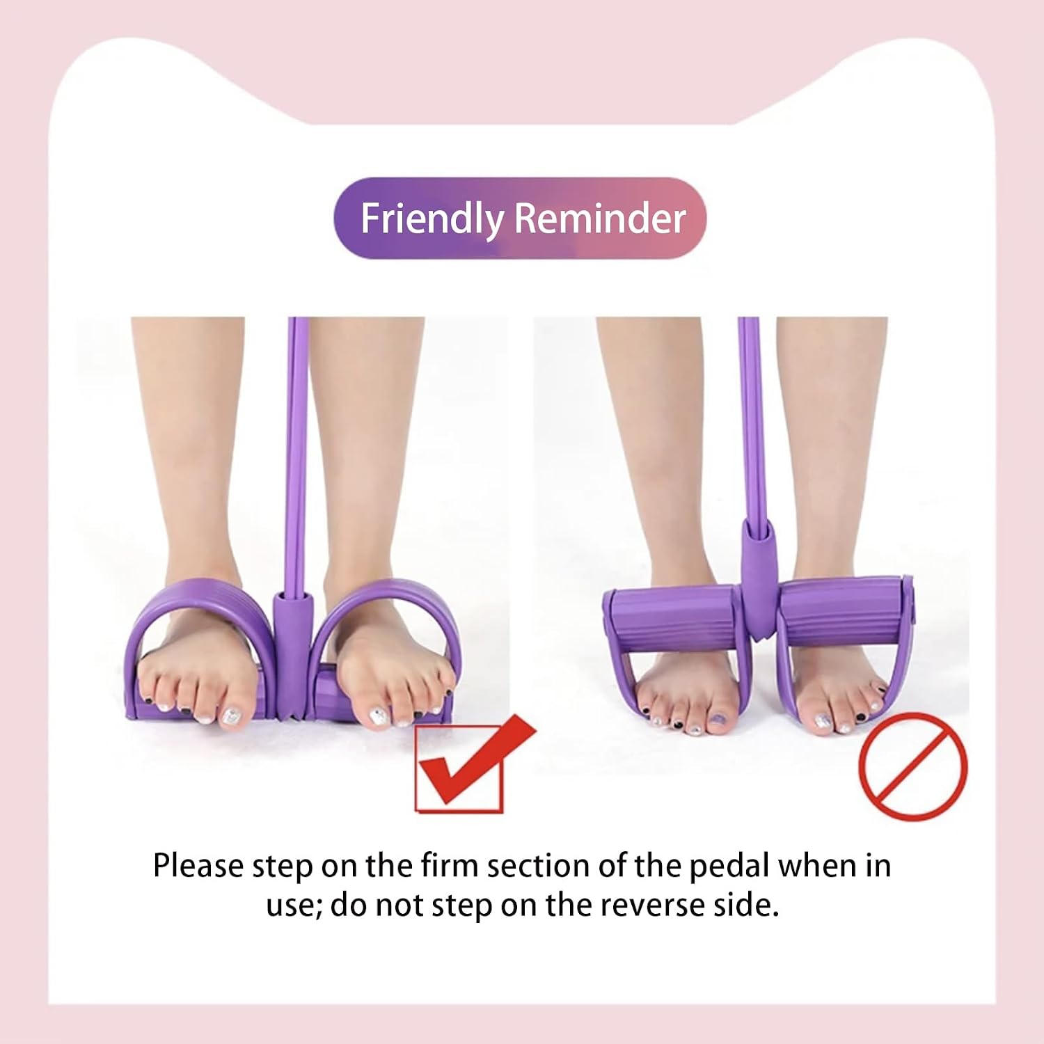 Exercise Band with Handle, Durable 6-Tubes Multifunction Pedal Resistance Band, Natural Rubber Soft, Non-Slip Foam Foot Pedal Pad for Abdomen, Waist, Arm, Leg