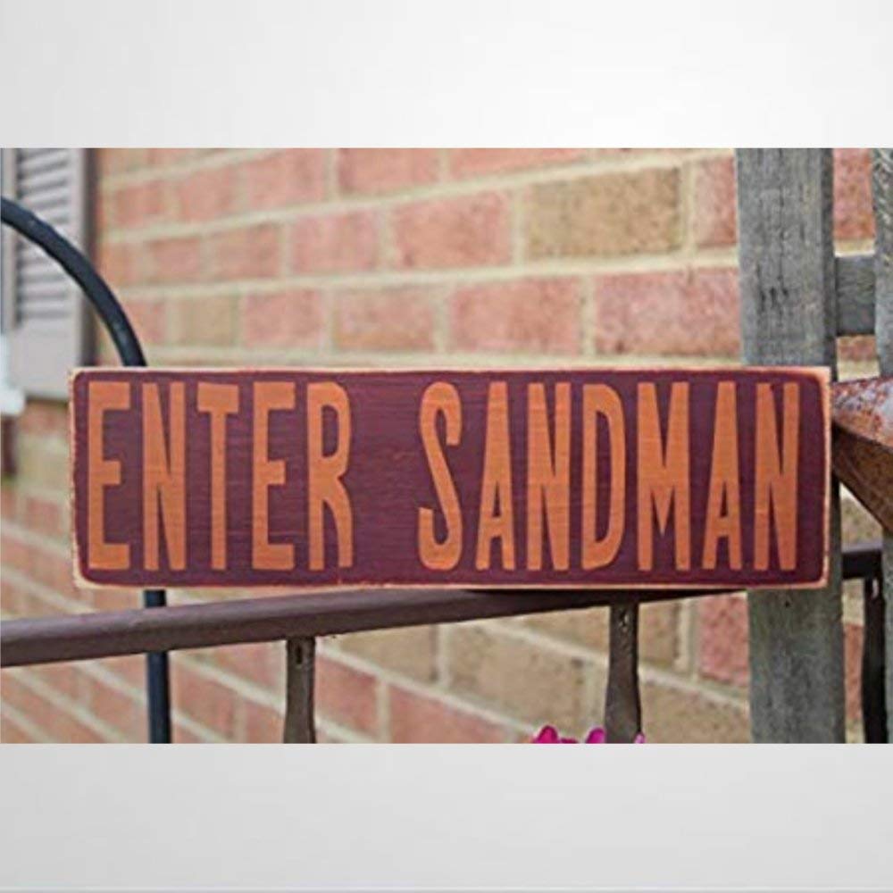 BYRON HOYLE Enter Sandman Virginia Tech Virginia Tech Football Lane Stadium Fall Signs Virginia Tech Hokies Family College Football Wood Plaque Wall Art Funny Wood Sign Wall Hanger Home Decor