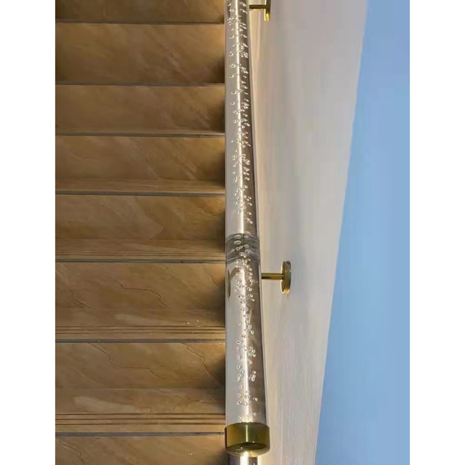 Transparent Acrylic Stair Handrail - Custom Lengths - Non-Slip Grab Bars(200cm)