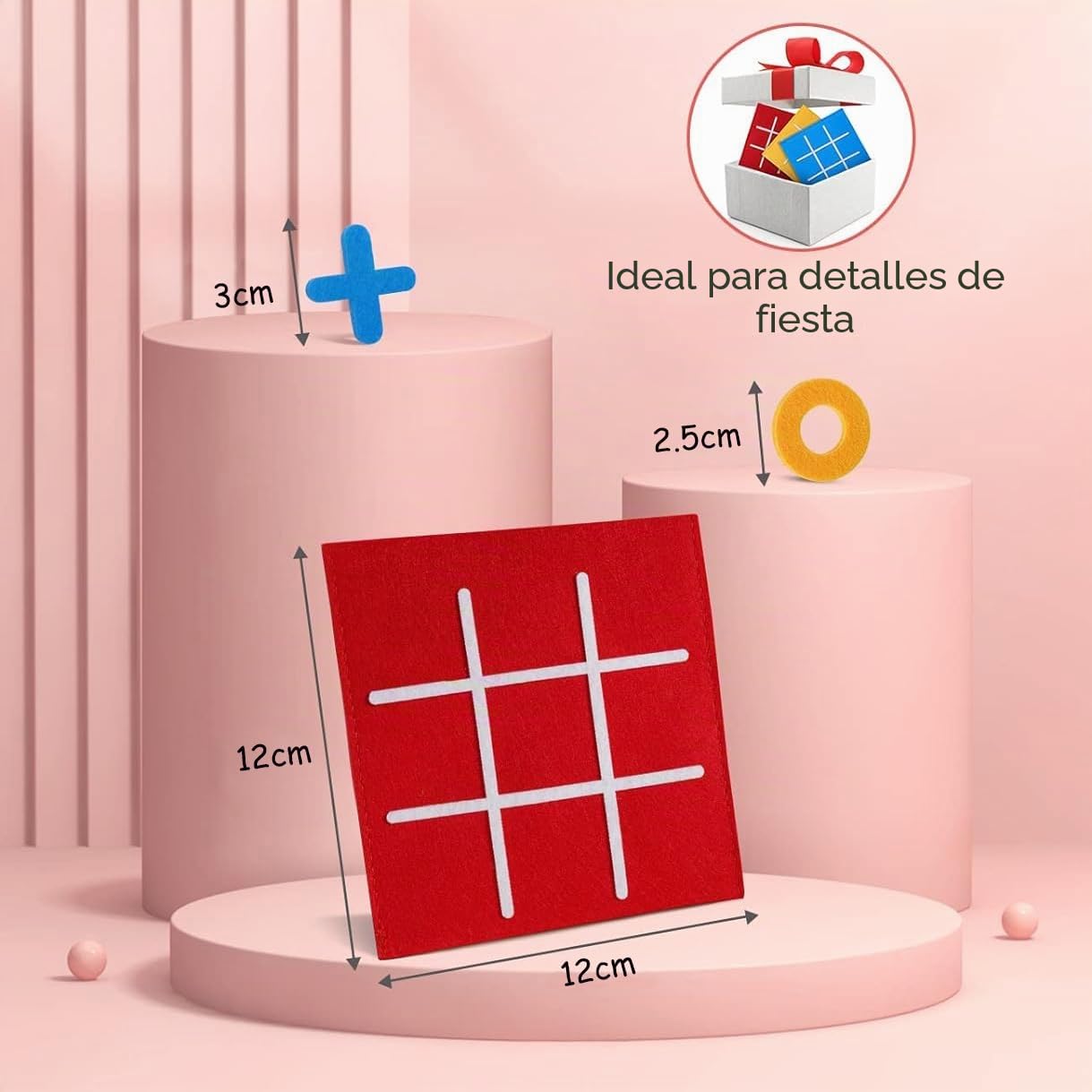 Juego De Tres En Raya De Fieltro, 12 Tableros Portátiles Para Niños Y Familia, Regalo De Cumpleaños Y Fiesta, Juguete Educativo Clásico En 4 Colores
